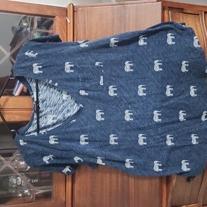 Torrid Blue Patterned V-Neck Top